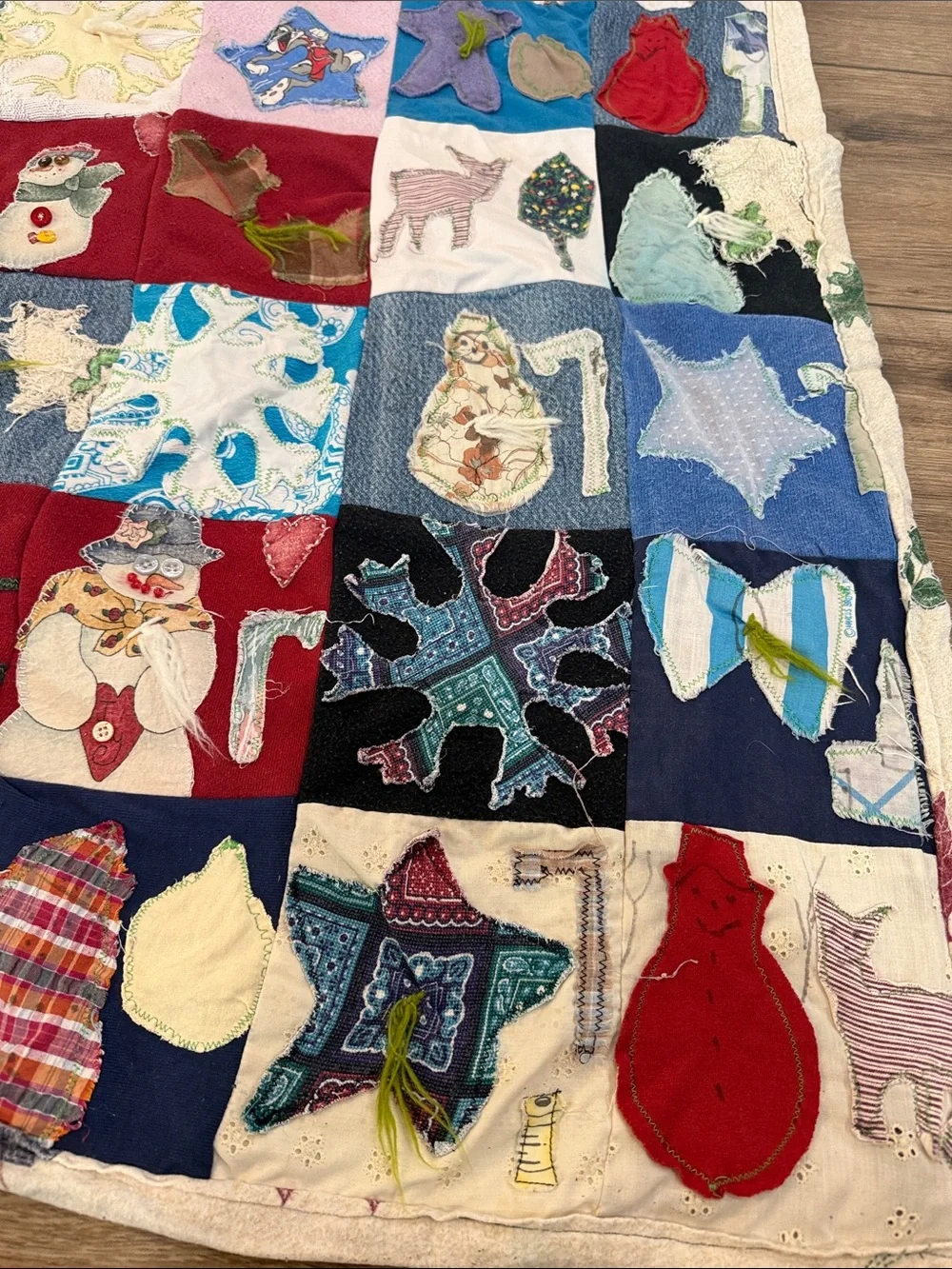 Vintage Shabby Chic Handmade Patchwork Quilted Throw - one of a kind….
